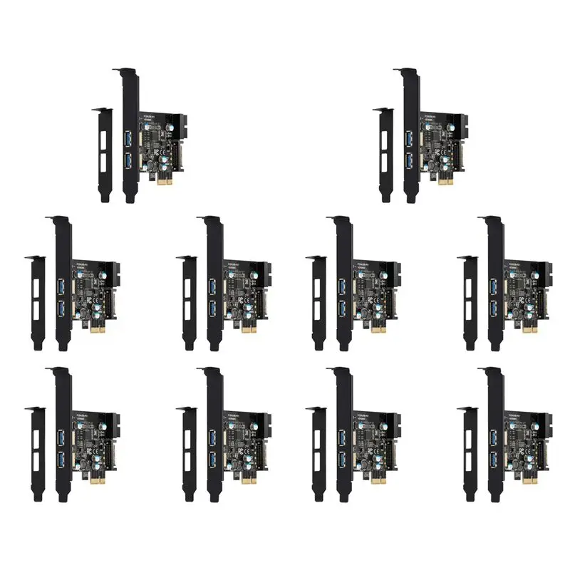 Exquisite-10X PCI-E To USB 3.2 Gen 1 Adapter Card, 5Gbps PCI Express (Pcie) Expansion Card Internal USB3.0 Hub PCI Express Card