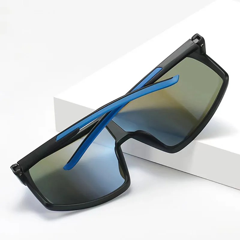 New Men\'s Polarized Sunglasses Men\'s Large Frame Joined Body Square Sun Glasses Outdoor Sports And Cycling Fashion Eyewear UV400