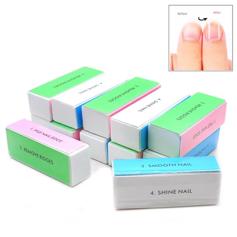 5 Pcs/Lot Nail Buffer Block 4 Way Colorful Buffing Block Shine Polisher Nail Buffing File Manicure Sanding Nail Art Tools Kit