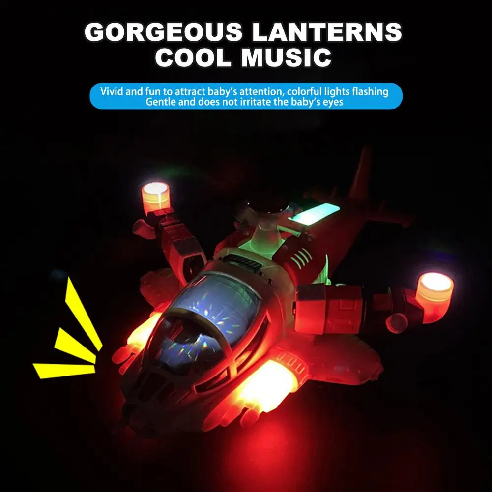 Kids Electric Helicopter Toy with Music Light Intelligent Obstacle Avoidance Rotatable Copter Toy Airplane Figurine Toddlers