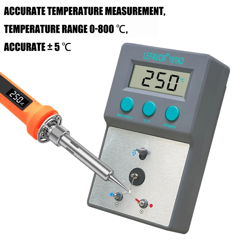 Portable Soldering Iron Tip Temperature Tester Soldering Iron Air Gun Soldering Furnace Temperature Calibration Tester 0-800℃