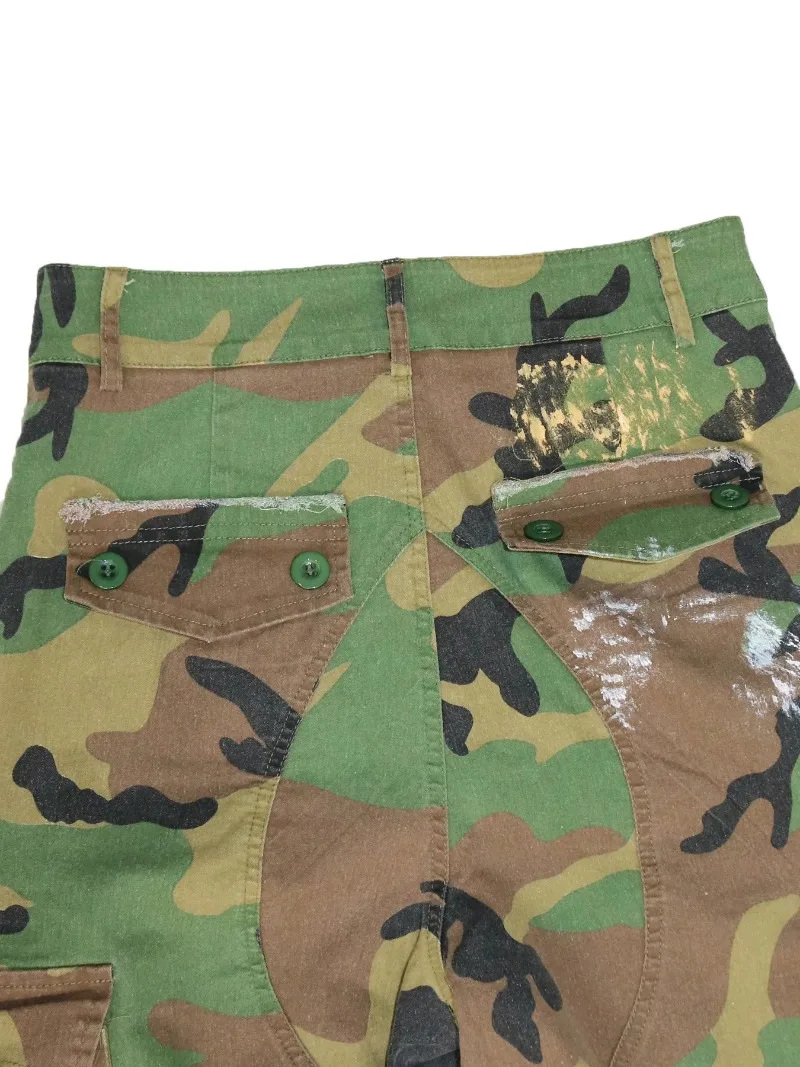 Pantalones de correr de pierna ancha con estampado de camuflaje Vintage para mujer, ropa de calle 2025, pantalones de chándal rectos de Hip Hop activos de carga