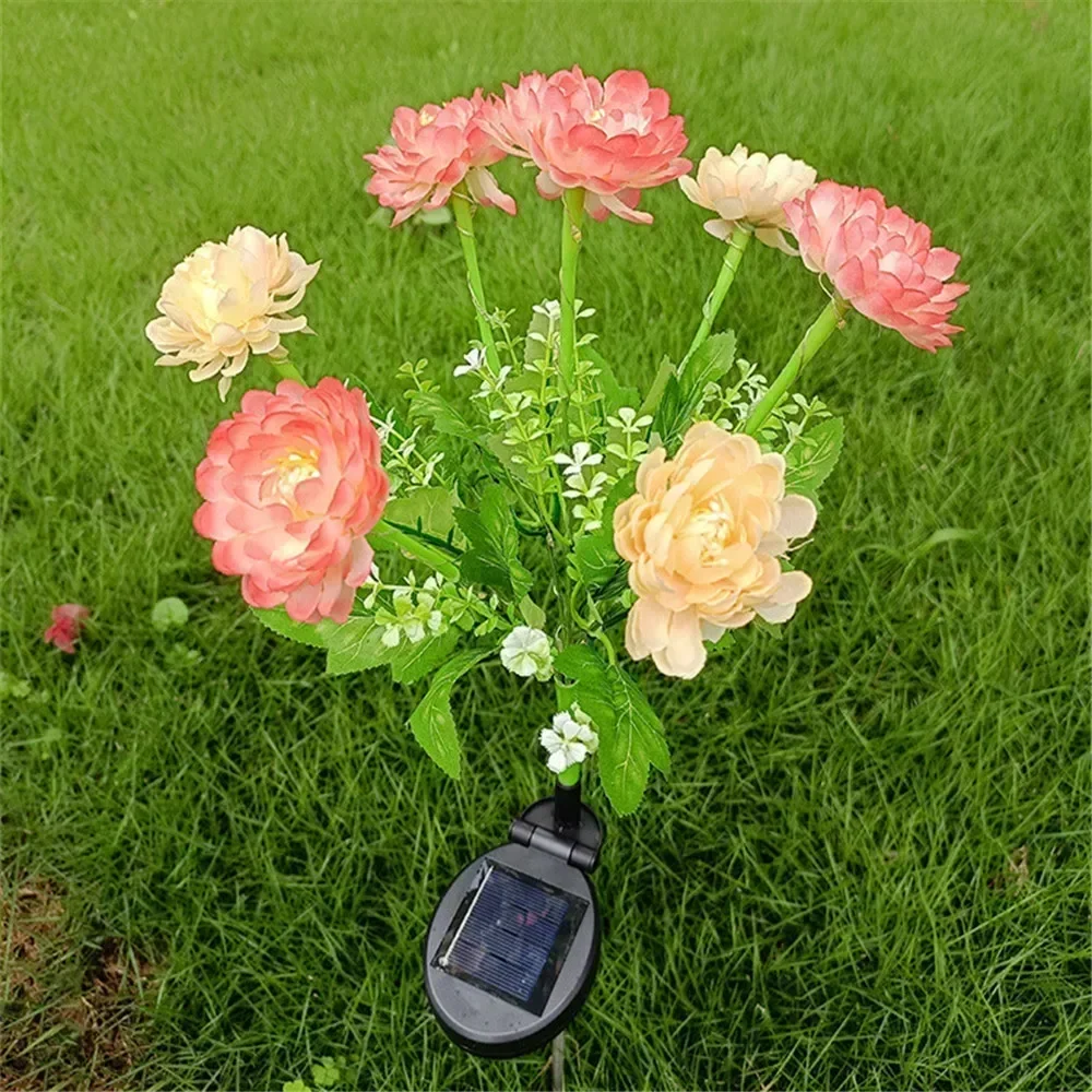 رمضان 2025 الإضاءة الشمسية في الهواء الطلق حديقة ضوء الثلوج لوتس زهرة مصباح حديقة لساحة فناء زهرة مصباح حفلة الزفاف عيد الأم