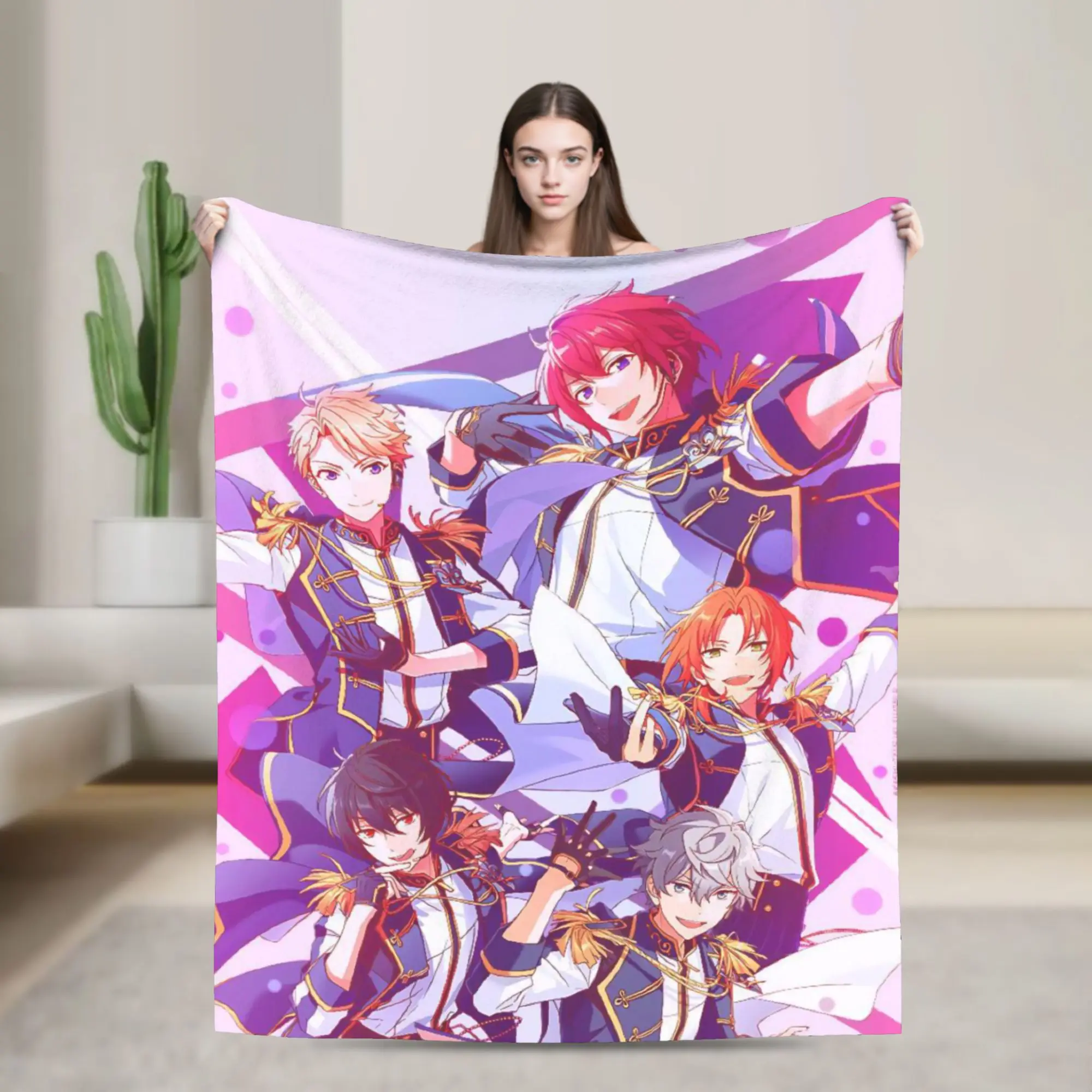 E-Ensemble-Stars Throw Blanket for Couch  Soft Fuzzy Plush Blanket 50x60 Inches Multi-size Bedspreads for All Seasons
