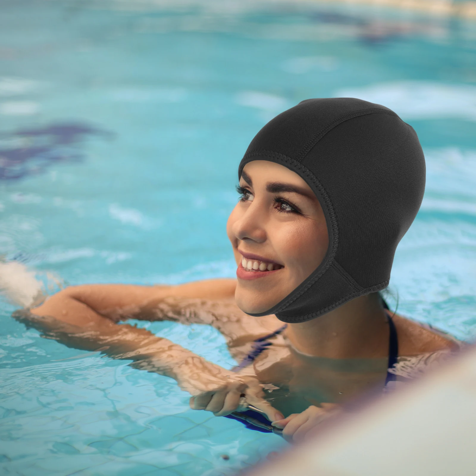 

Diving Protection Hat Swim Cap Elastic Bathing Hat Foldable Warm Cover Water Sports Head Protector Adult Swimming Cap Diving