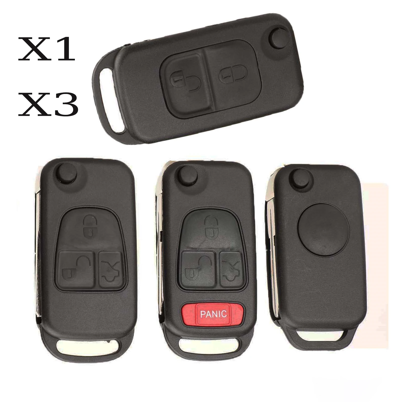 

jingyuqin X1 X3 Remote Folding Flid Car Key Shell Cover For Mercedes For Benz B200 A160 W124 W202 W210 HU39 HU64