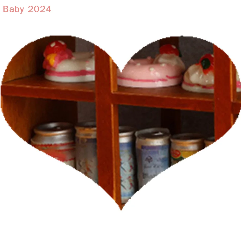 

1:12 Dollhouse Miniature Display Cabinet Cake Drinks Storage Cabinet Furniture Model Decor Toy