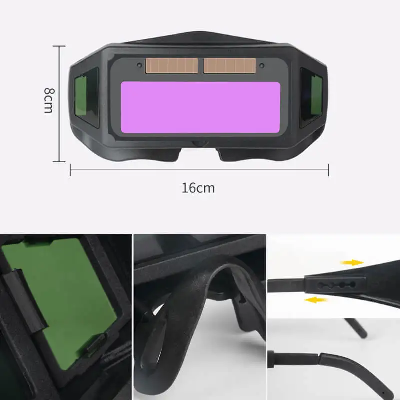 Imagem -04 - Escurecimento Automático e Proteção de Luz Forte Óculos de Soldagem Panorâmica Escudo Anti-olhos Óculos para Máscaras de Soldagem