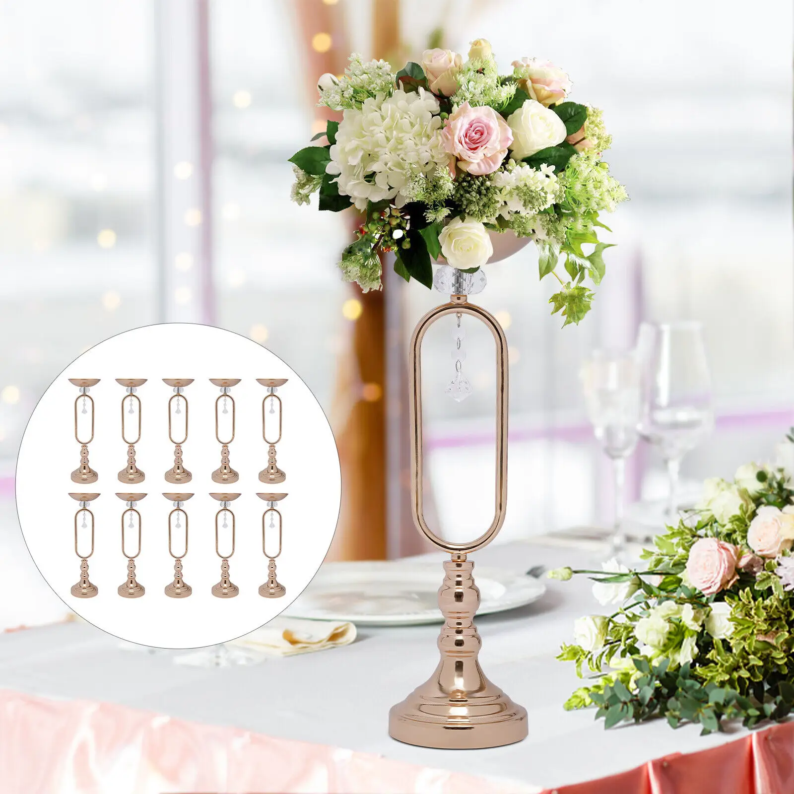 Metal Candle Holders Flowers Vase Candlestick Centerpieces Road Lead Candelabra Centerpieces Wedding porps Christmas decoration