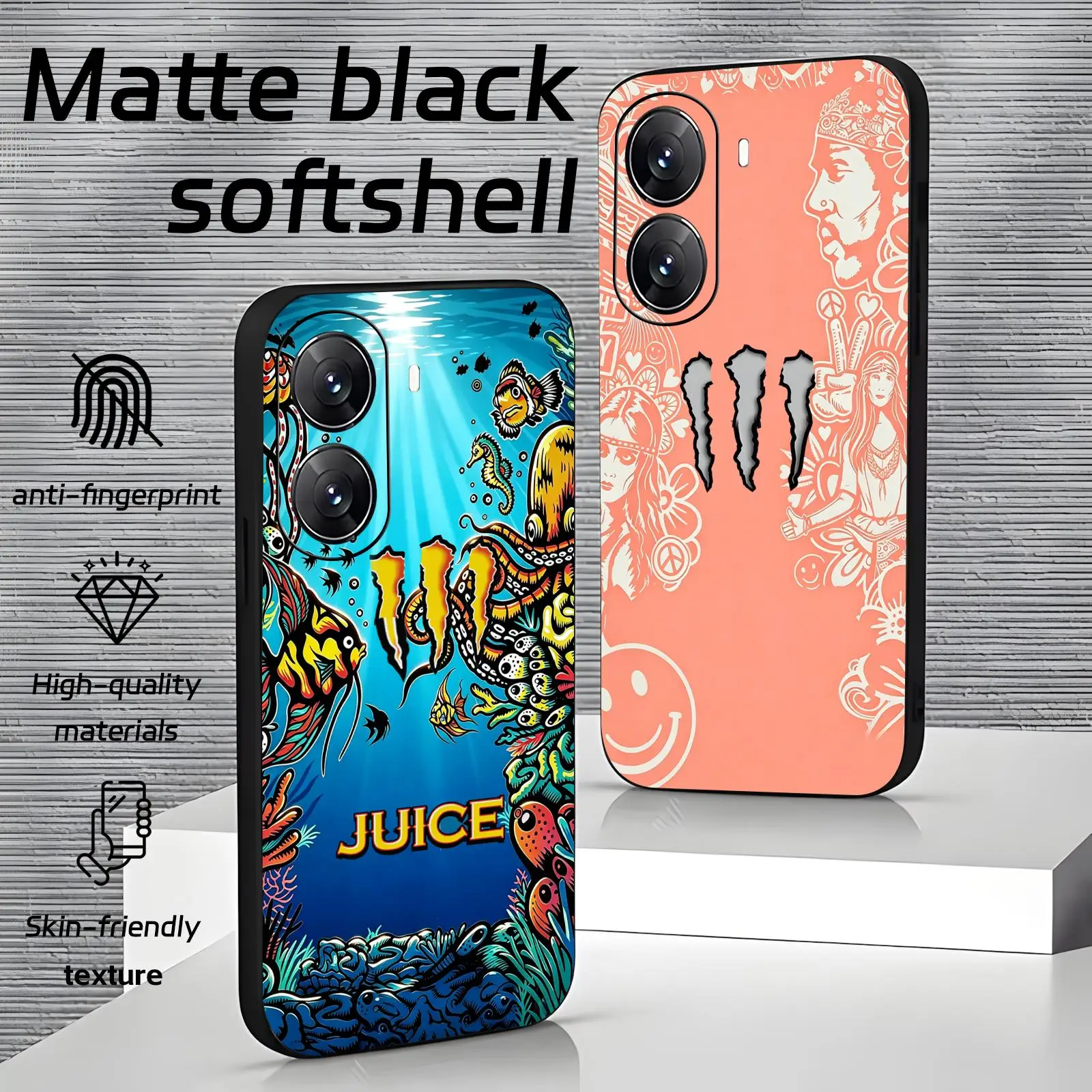 Funda de teléfono para Xiaomi POCO M7 M6 M5 X8 X7 X6 F8 F7 F6 Pro 5G, funda negra suave a prueba de golpes, diseño de moda M-MonsterES Energy Drink