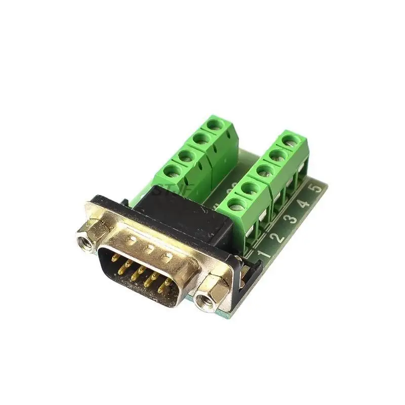 Male Parallel 2 rows 9 pins DB9 Serial port turn to wire terminals DR9 male socket turn to terminal