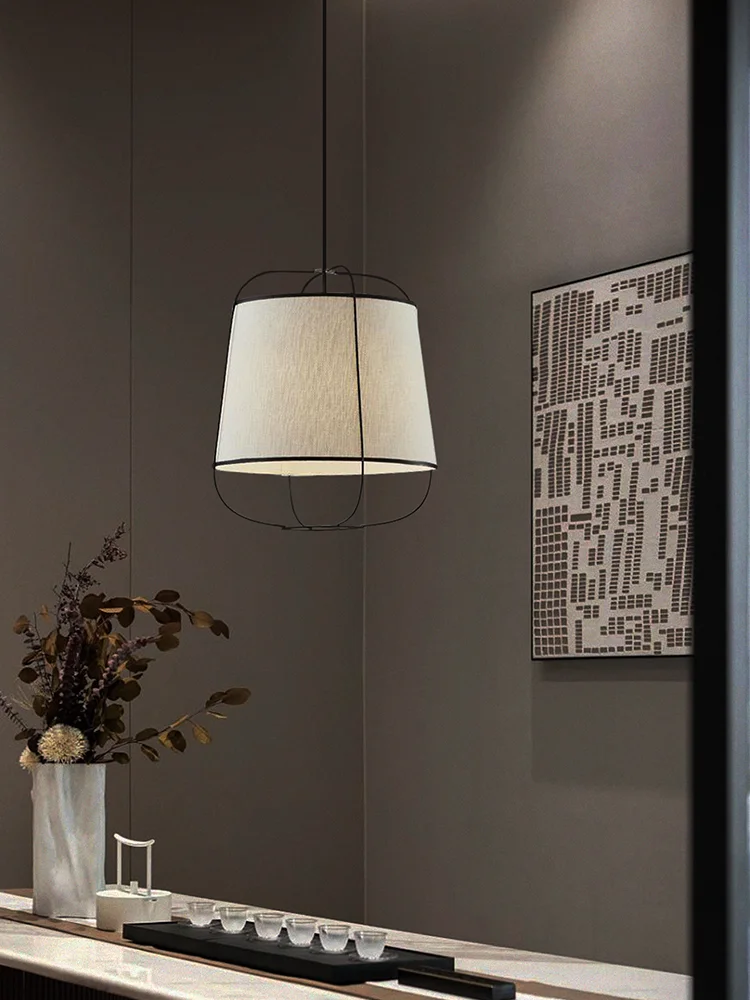 Lampu gantung restoran Cina ruang makan modern sederhana lampu gantung makan belajar kain ruang teh homestay kreatif