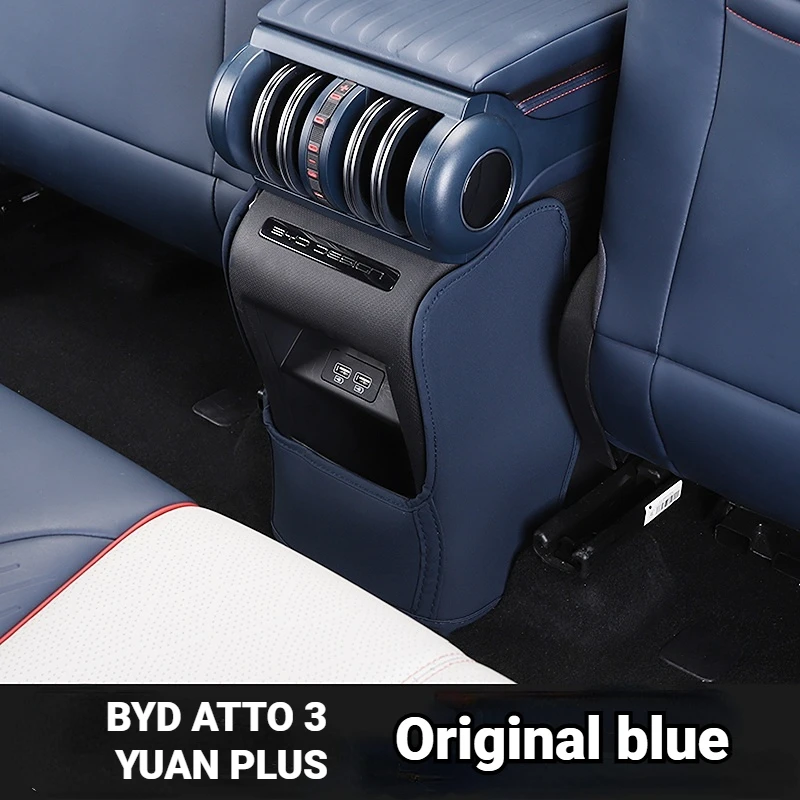 

For BYD Atto 3 Han EV 2022 2023 Car Armrest Box Anti Kick Pad Fiber Leather Dirt Resistance Car Rear Air Outlet Protective Cover