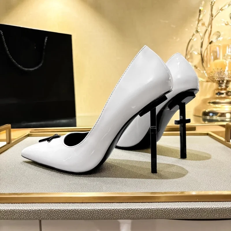 

Туфли-лодочки на высоком каблуке с перекрестными ремешками для женщин, в стиле медсестры, с острым носком, из красной кожи, для свадьбы, элитные туфли для дам