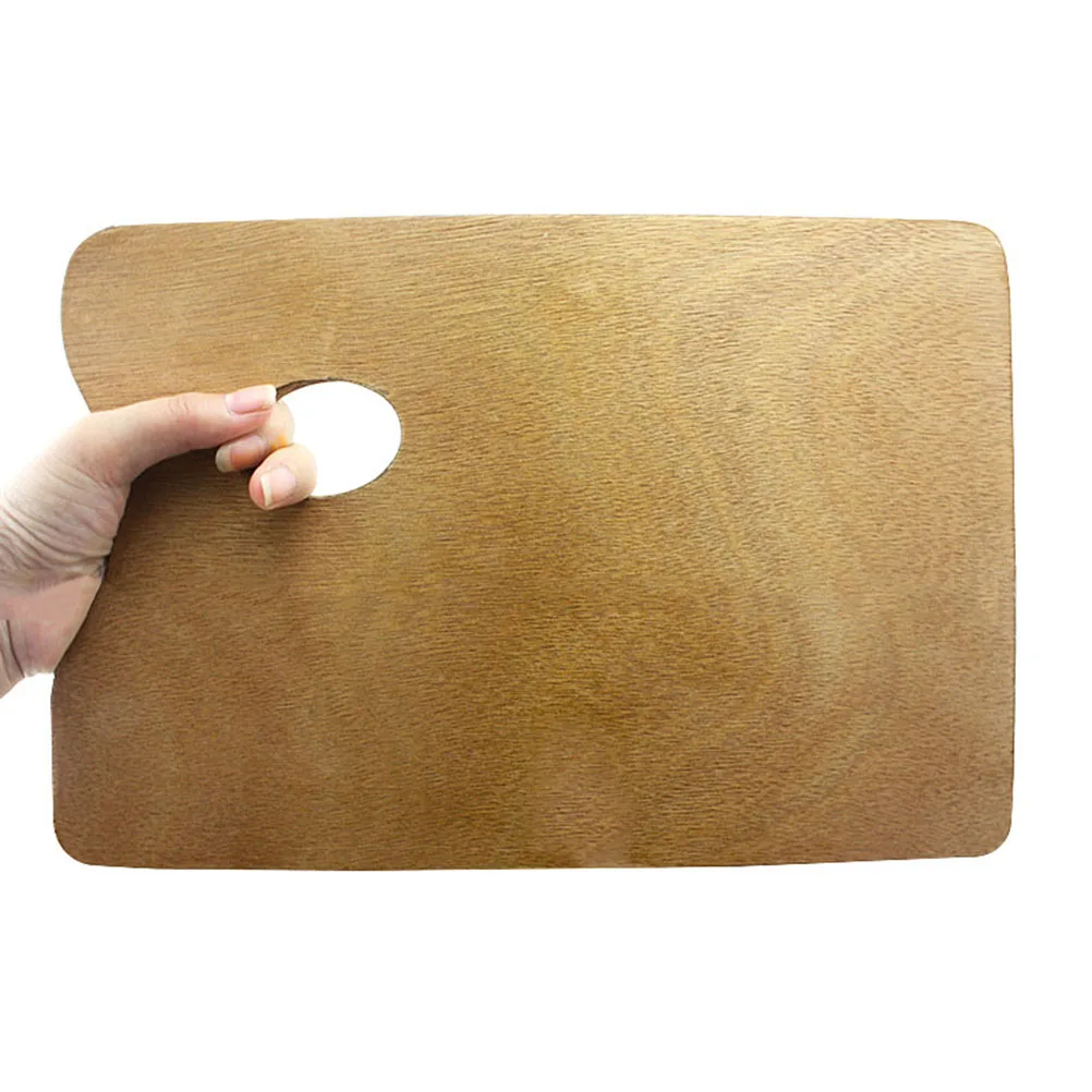

Vintage Wooden Oil Painting Palette Sturdy Durable Smooth Surface Thumb Hole Art Supplies Wood Palette For Professional Color