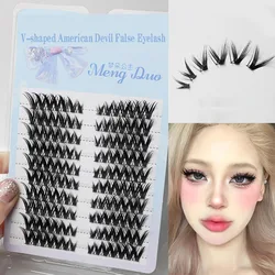 V-Shaped Comic False Eyelashes Light European American Sweetheart Eyelash Novice Beginner Single Cluster Grafting Eyelash Makeup