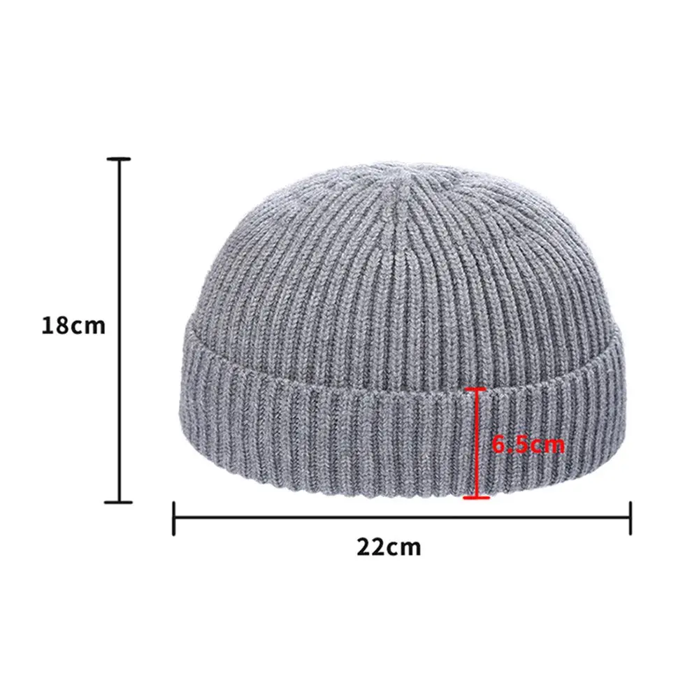 Indossare cappello a cuffia Hip Hop Orso polare Cappello di melone Cappelli a cuffia stile coreano Uomo Docker Cap Cappello senza tesa lavorato a maglia Donna Skullcap