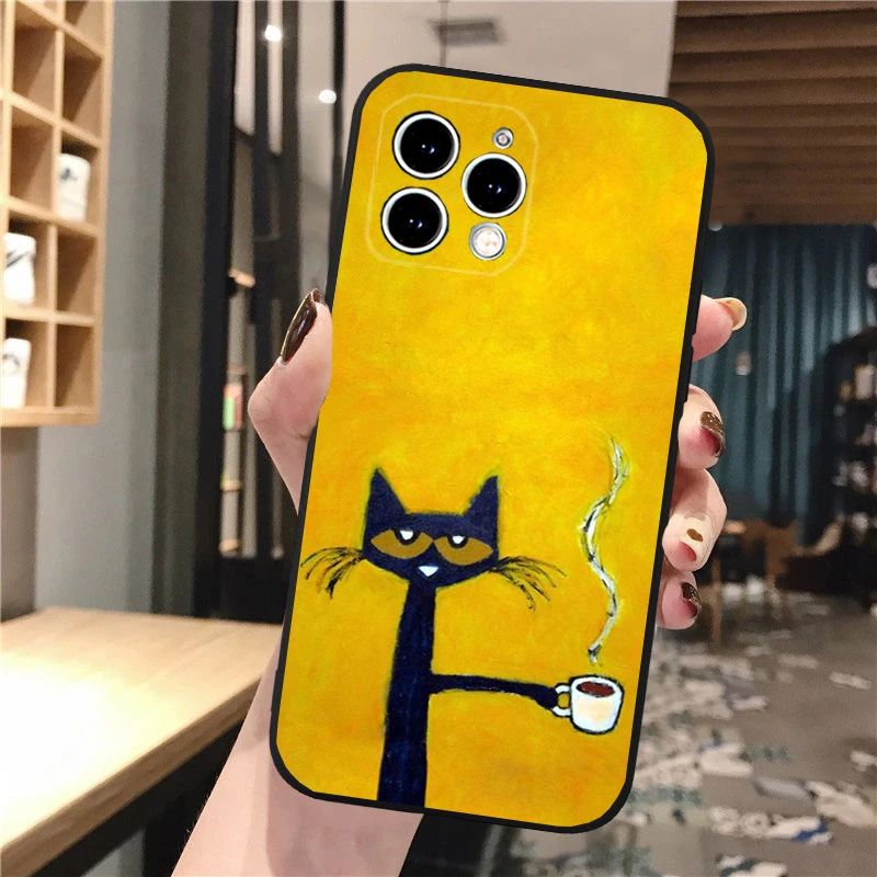 

Phone Case Carcasa Funda For iPhone 17 Pro Max 17 Air 16 15 14 13 Pro Max 15 16 Pro 15Plus Drinking Wine Cat