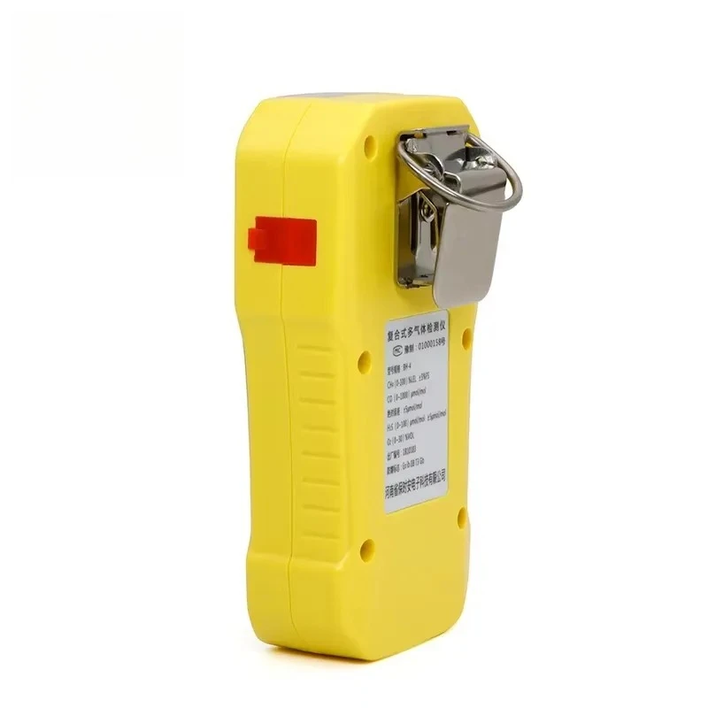 كاشف تسرب متعدد الغاز المحمول ذو 4 غاز O2 Co H2s Ex LEL