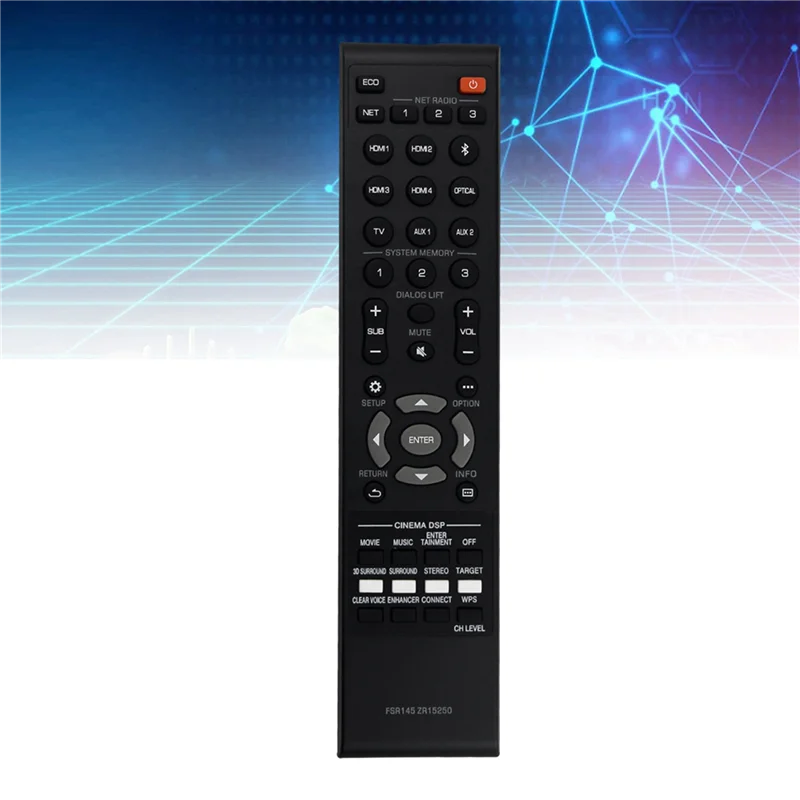 

SQPP-2X Replace FSR145 ZR15250 Remote Control For Yamaha Musiccast Sound Bar Remote Control FSR145 ZR15250 YSP-5600