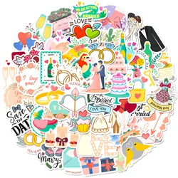 50pcs Wedding Love Valentine's Day Graffiti Love Anniversary Waterproof Sticker