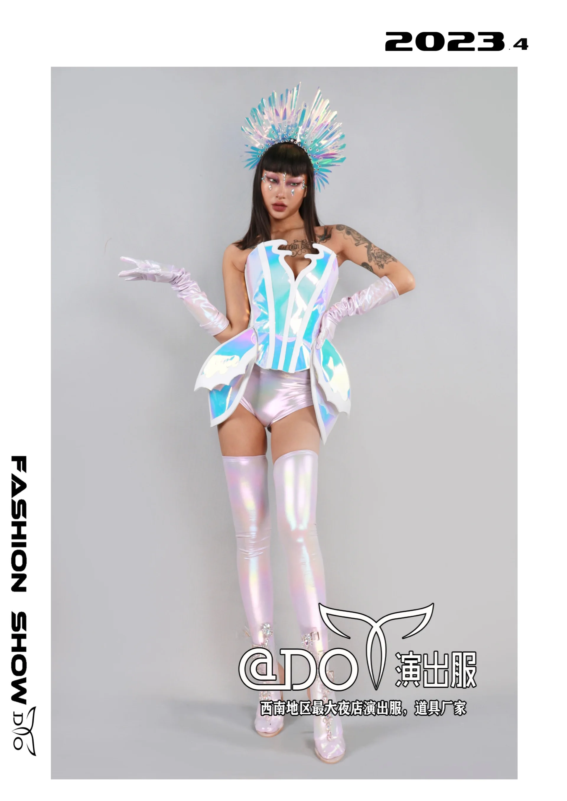 New Sexy Laser Singer Performance Stage Costume Party Carnival Clothing Drag Queen Clothes Nightclub Bar Gogo Dancer Outfit Set