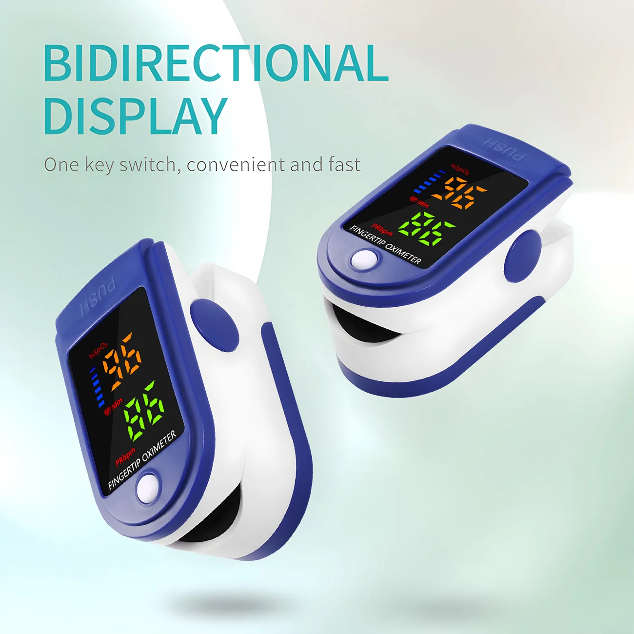 Portable 4 Colors Oximeter  Fingertip Pulse Blood Oxygen Saturation Monitor LED Display Fingertip Oximeter Testing SPO2