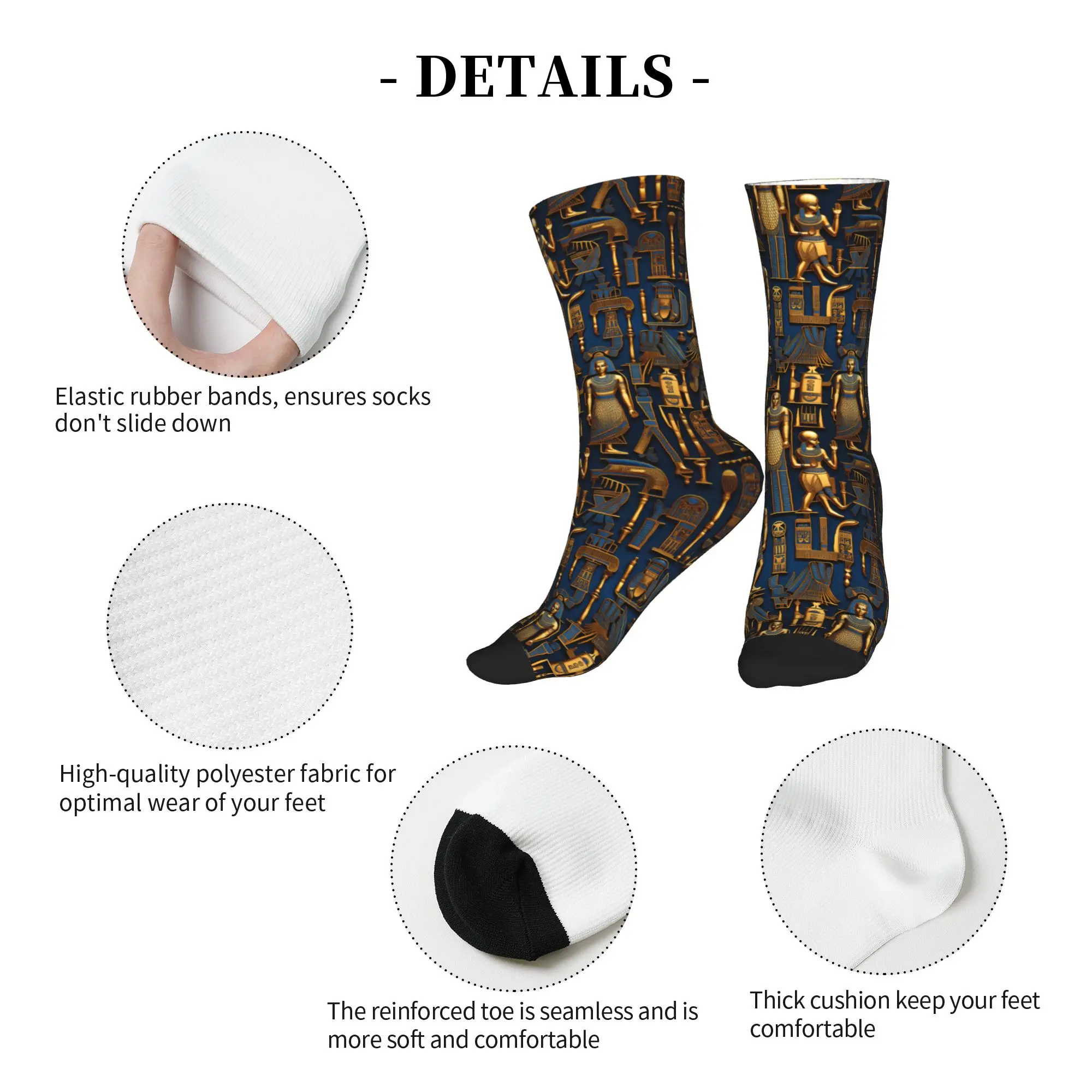 Egyptian Gods And Symbols Pattern Mens Crew Socks Unisex Cute 3D Printed  Dress Socks - view 5