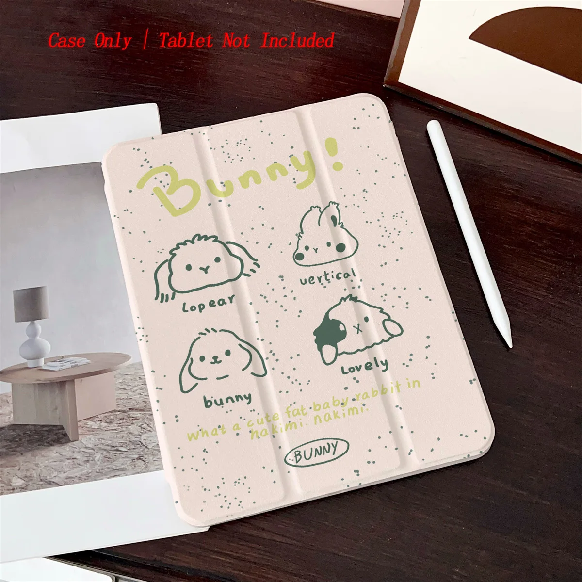 

Cute Various Angles Rabbit Heads iPad Case For Apple iPad Pro 11/12.9 Air 4/5 Mini 6 10th Gen Cover