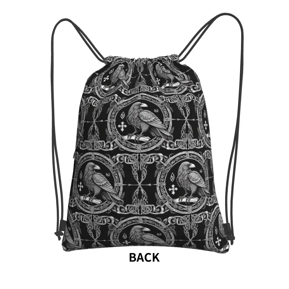 Yggdrasil Raven Backpacks Casual Drawstring Bags Sundries Bag Book Bags for Man Woman School