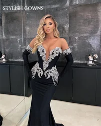 Luxury Dubai Sweetheart Evening Dresses For Black Girls Beaded Crystal Birthday Party Gowns With Gloves Tassel Customized