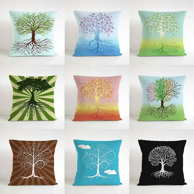 Luxury Home Decor Pillow Cover Car Living Room Sofa Cushion Cover Tree of Life Pattern Cushion Cover