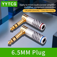 1pcs 6.35mm 90 Degree Right Angle Male Phone Jack Plug Audio Adapter Solder Connector