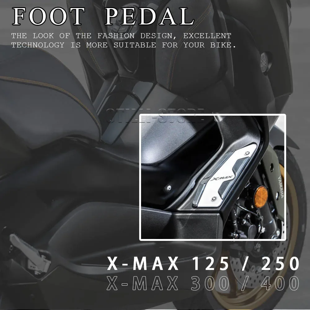 Motorcycle Accessories Footpads For XMAX 125 250 300Front Rear Pegs Plate  Aluminum Alloy Pedal Modified Skid Proof Footrest