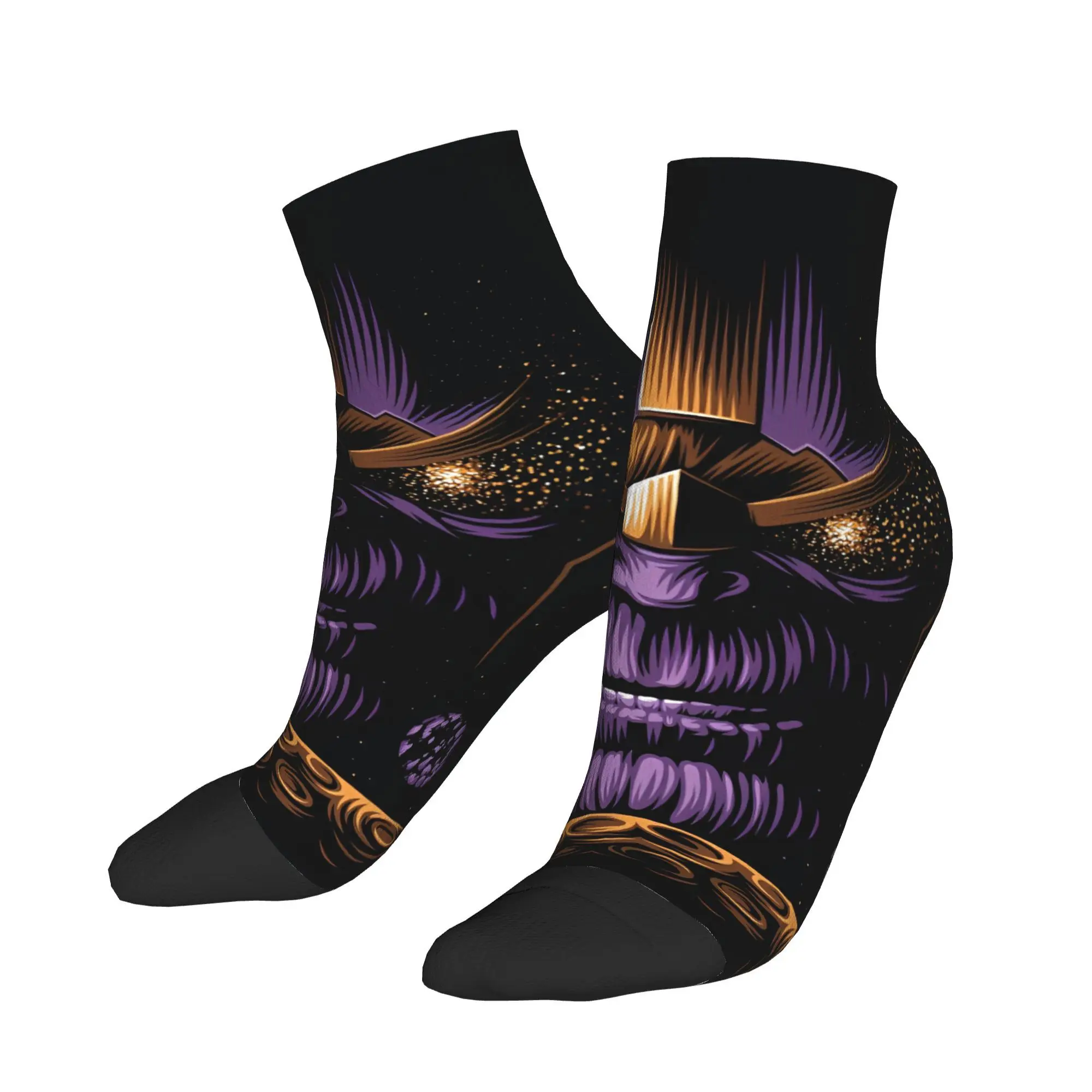 

Custom Thanos Logo Casual Socks For Men's Anime Graphic Kawaii Breathable Ankle Socks Summer Outdoor Design Anti Slip Sock