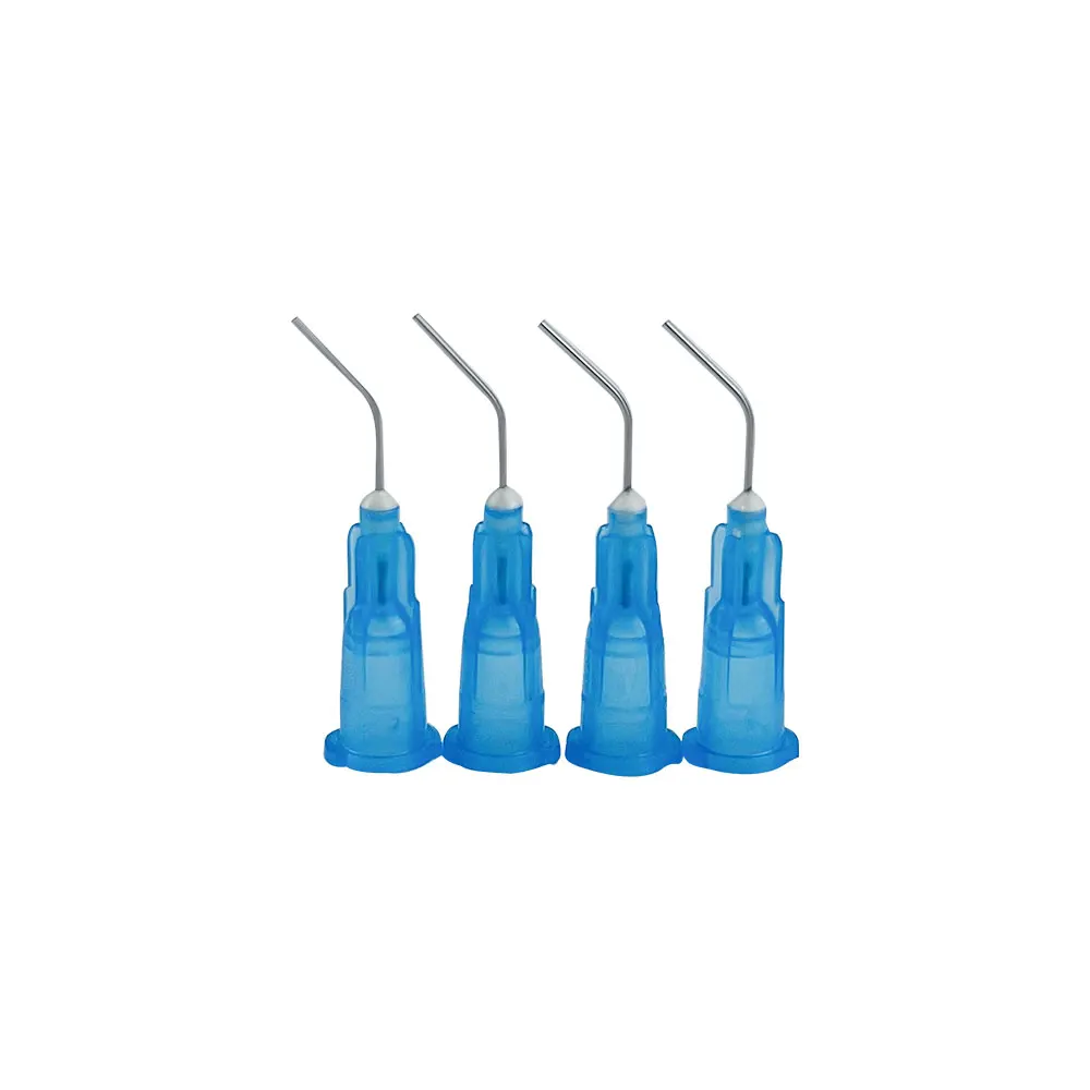 100 stücke Dental Bewässerung Gebogene Nadel Tipps Dental Flow Dichtstoff Ätchant Verbund Harz Säure Reagenz Lieferung Spritze Tipps – Detail 5