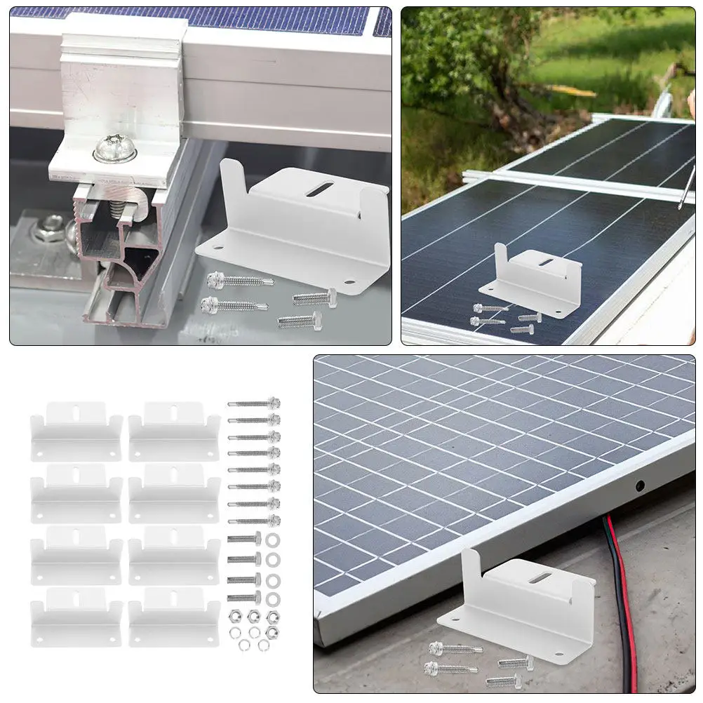 1Set Solar Panel Rack Aluminum Alloy Sturdy Lightweight Household Solar Panel Brackets Easy to Remove Home Supply