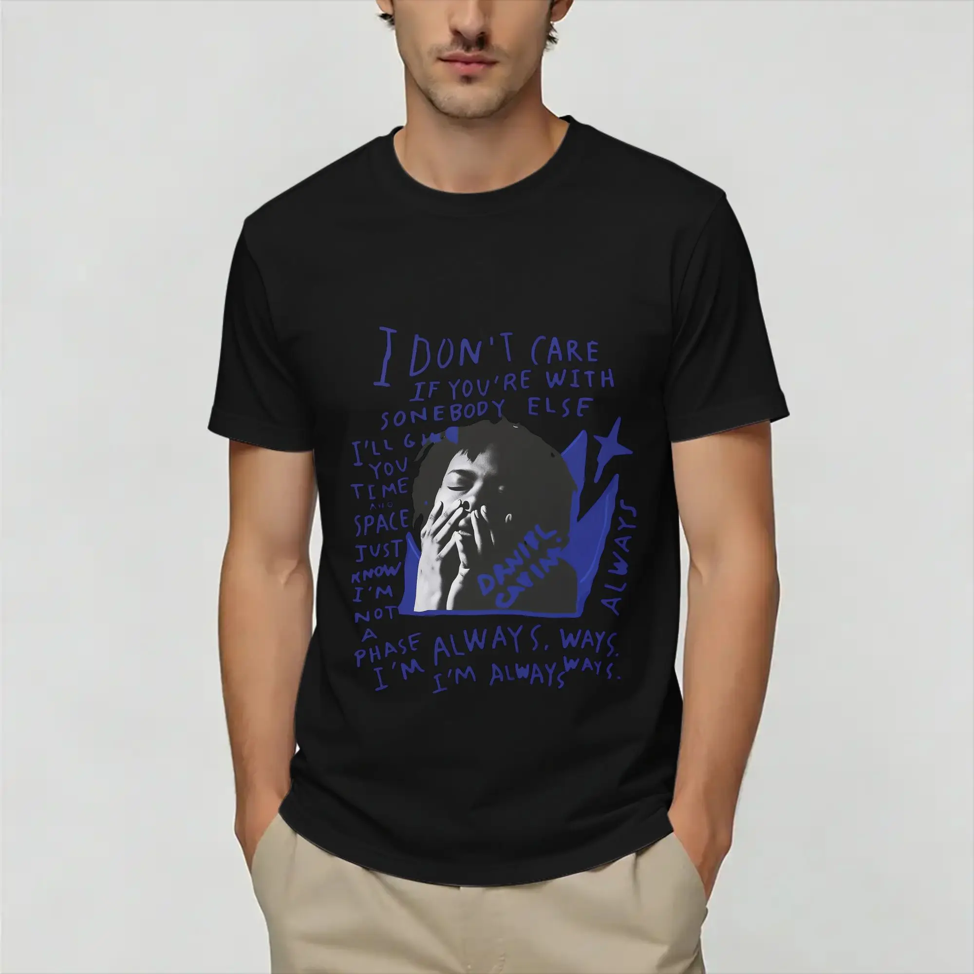 Vintage T Shirt Beach Daniel Caesars Fashion T Shirts  100 Cotton Tshirt for Couple Y2K Basic Print Short Sleeve Tees