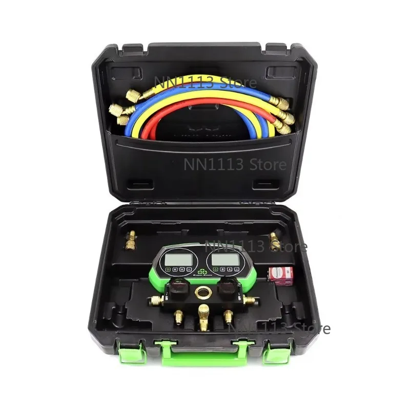Super Starts 2-Valve Digital Manifold Gauges ST-B268D Home Use Refrigeration HVAC Table Set Tool R22 R32 R600 R410A R134A