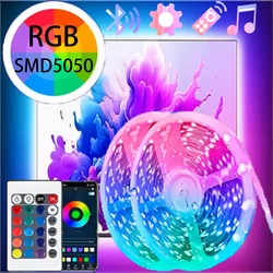 RGB LED Strip Lights 5050 APP Bluetooth IR Remote Control USB 1M 2M 3M 4M 5M 10M 15M 20M Festival Deco Backlight For House