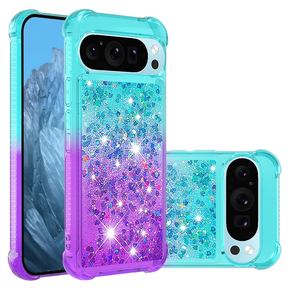 

Liquid Quicksand Cases For Google Pixel 9 8A 8 Pro 5G Cover Phone Gradient Case Shockproof Fundas