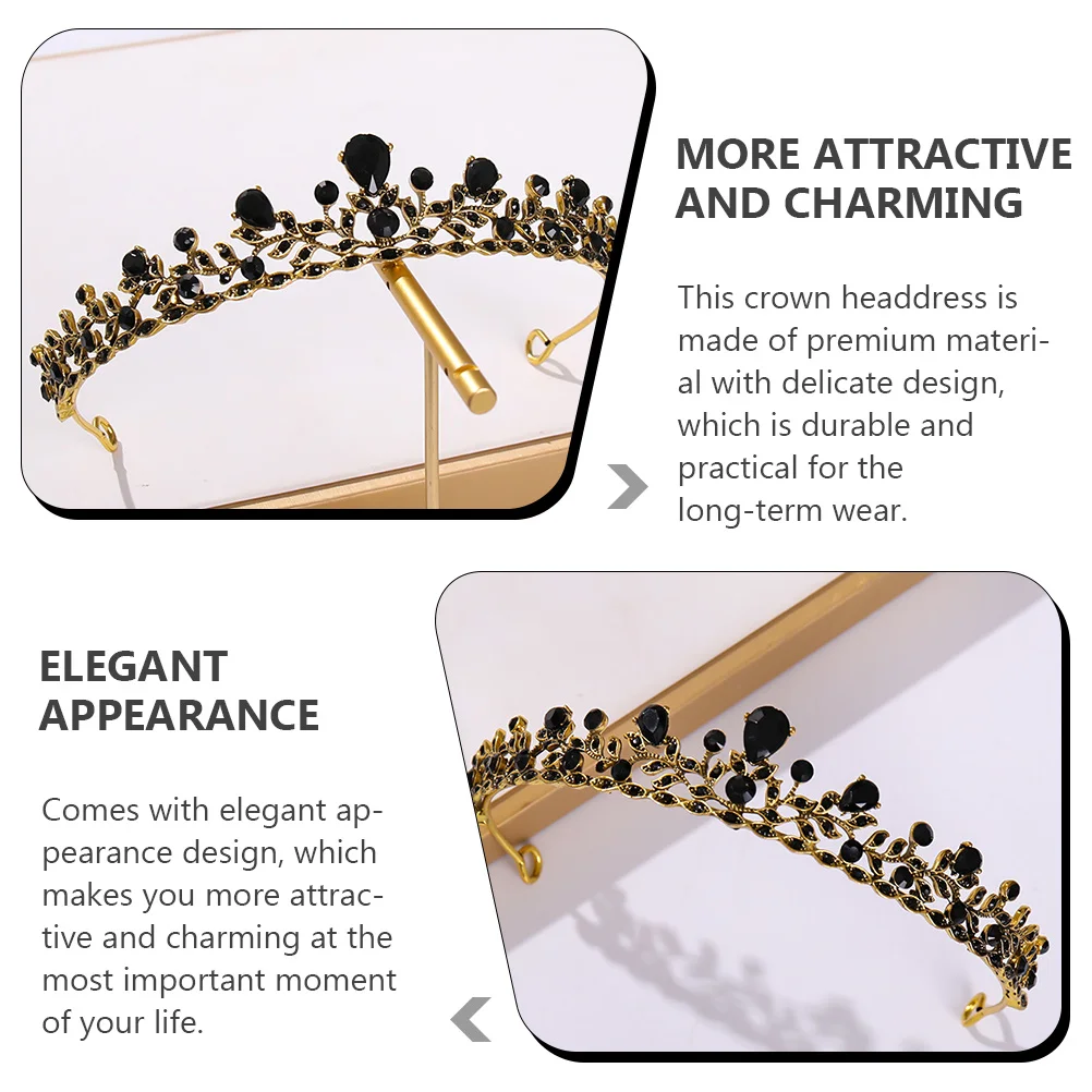 1 قطعة تاج العروس رائعة الباروك نمط الزفاف تيارا الشعر ديكور غطاء الرأس الزفاف فستان الزفاف الساحرة تاج #6