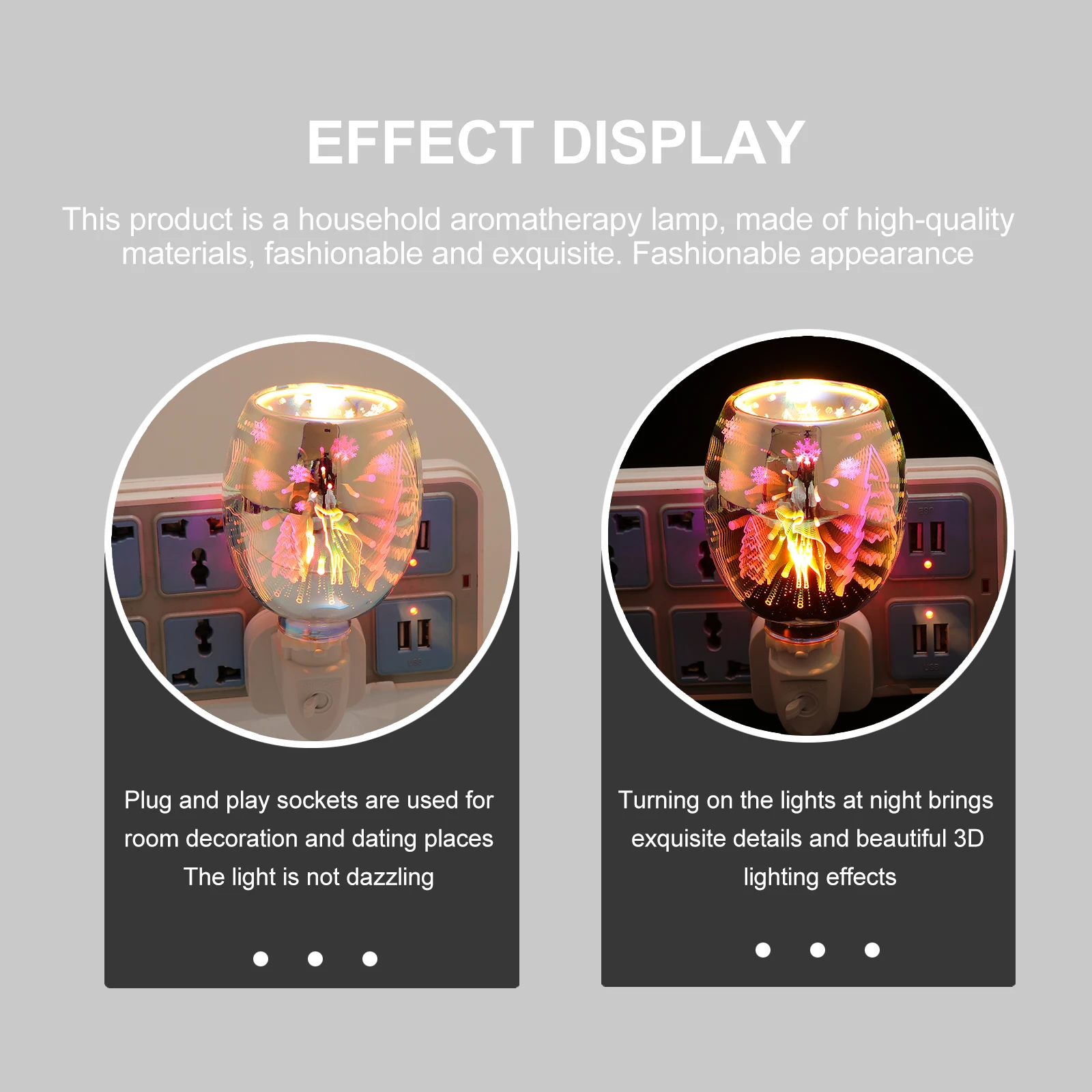 3D Reindeer Night Light Aromatherapy Wax Warmer Lamp Home Fragrance Diffuser Indoor Use Decorative Multifunctional Room Plug-In