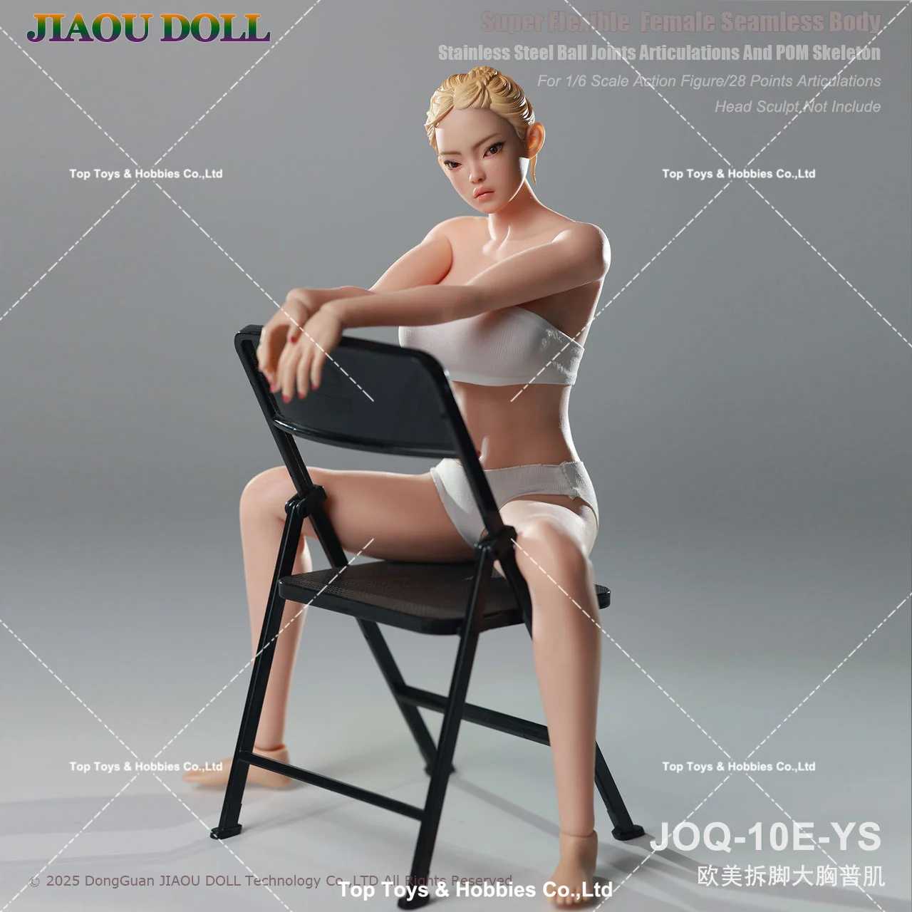 

JIAOU DOLL JOQ-10E 1/6 Seamless Body European Girl 3.0 Flexible Big Bust with Detachable Foot 12" Female Action Figure Body Doll