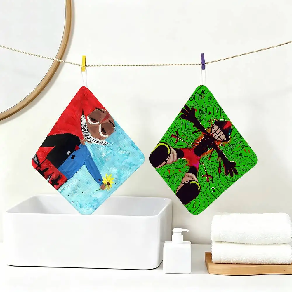 Rapper L-Lil Darkie Household Hanging Towel, Polyester Cotton Hand Wiping Towel, Sturdy for Bathroom Bedroom