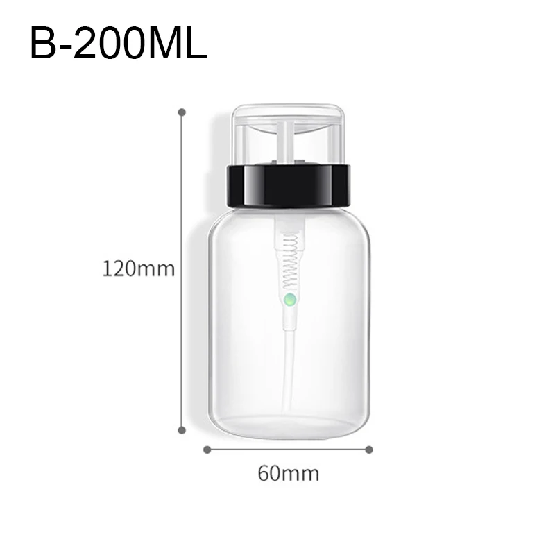 60/100/150/200ml Empty Pump Dispenser Liquid UV Gel Polish Nail Art Polish Clean Acetone Bottle Polish Cleanser Remover Bottle