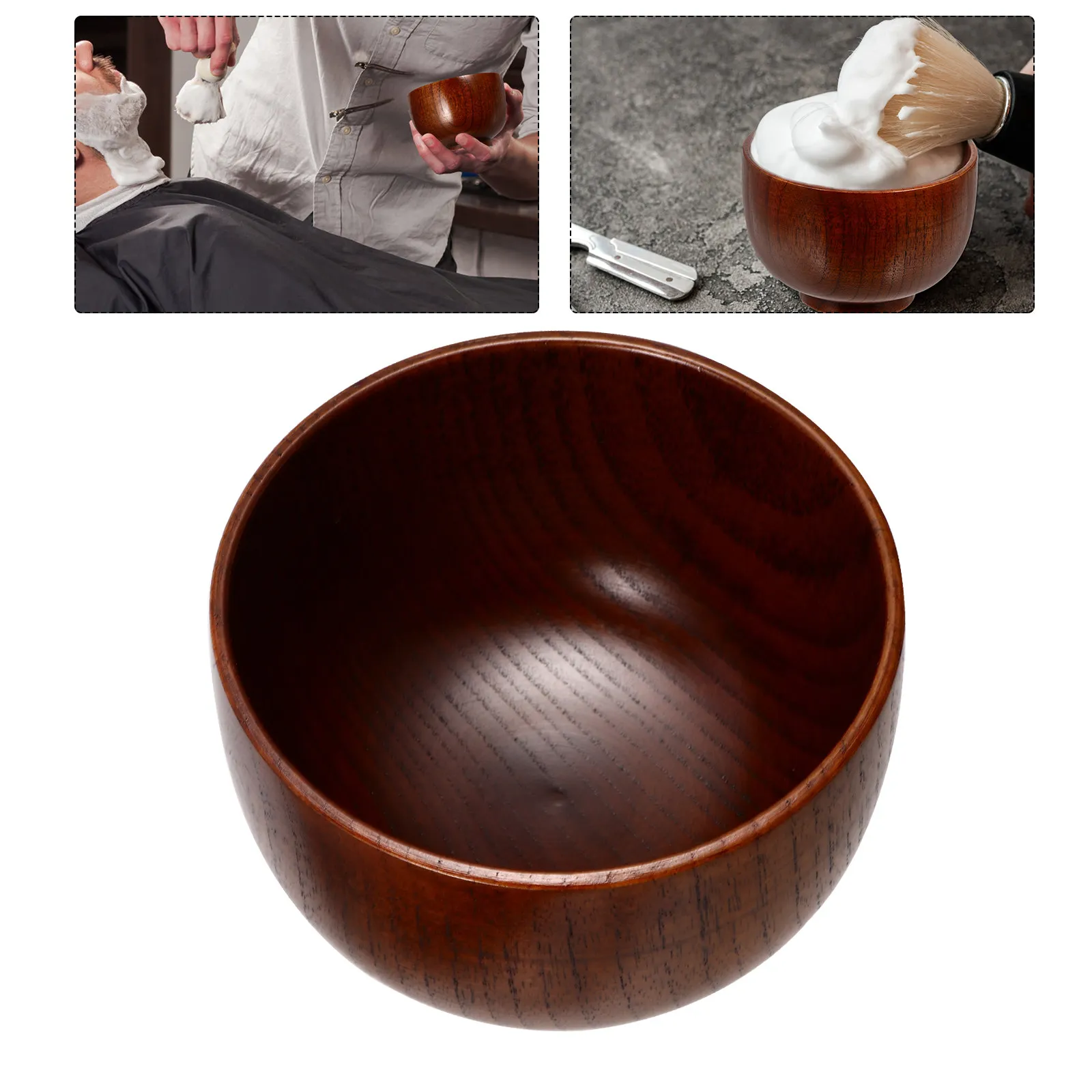 

Classy Wooden Shaving Cup Thick Solid Build Soft Touch Finish Men's Shave Soap Bowl for Elegant Grooming Shaving Mug