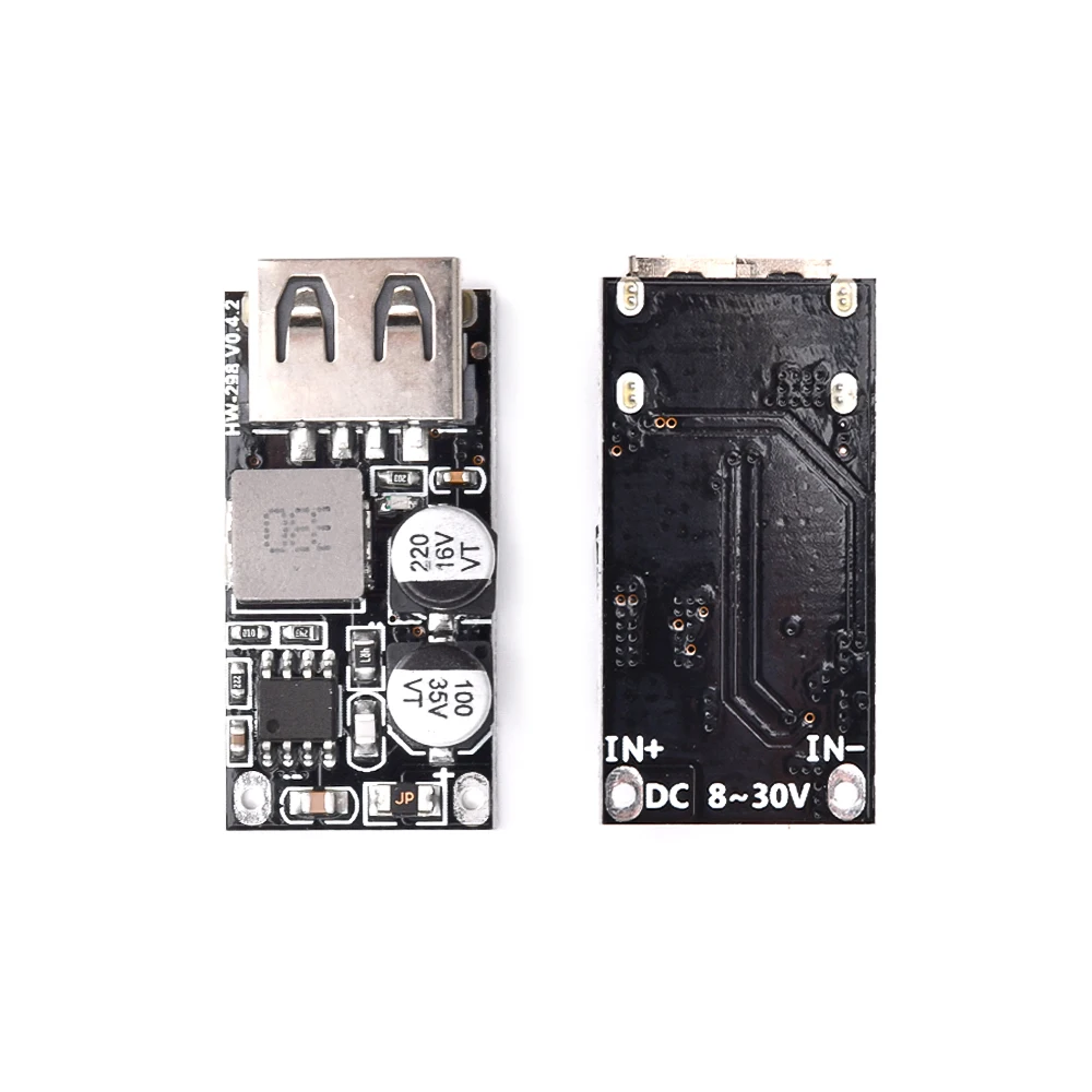 Módulo conversor step-down DC-DC: 12V/24V para QC3.0 Módulo de fonte de alimentação step-down 8V-30V Módulo Buck de entrada