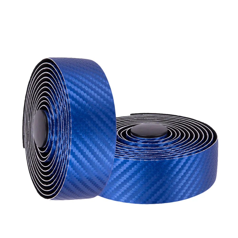 

Carbon Fiber Bike Handlebar Tape Long Lasting Wear-Resistant Non-Slip for Bicycle Road Bike Men Women Blue Handlebar Tape
