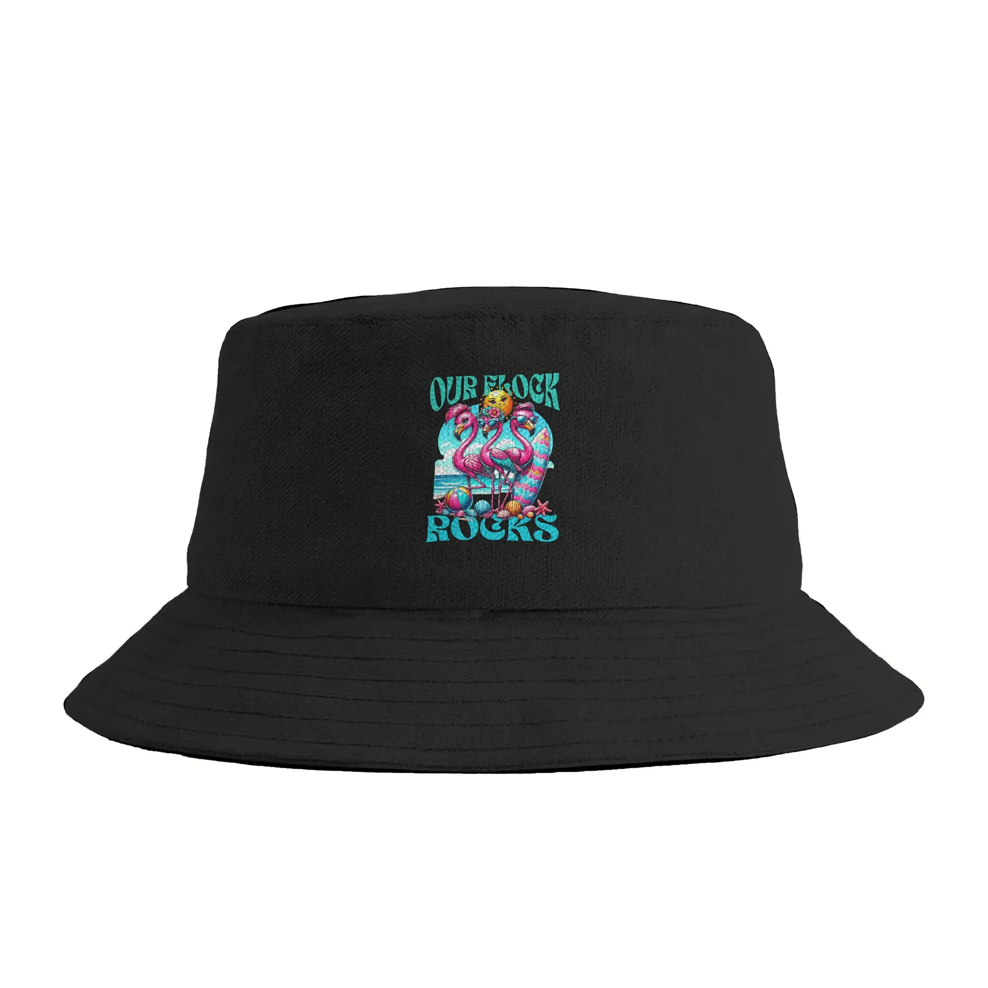 Nuestro Grupo Familiar 'Flock Rocks Flamingo' para Vacaciones de Verano    Sombrero de Pescador Estilo Hip Hop, Plegable, para Viajes, Senderismo y Protección Solar